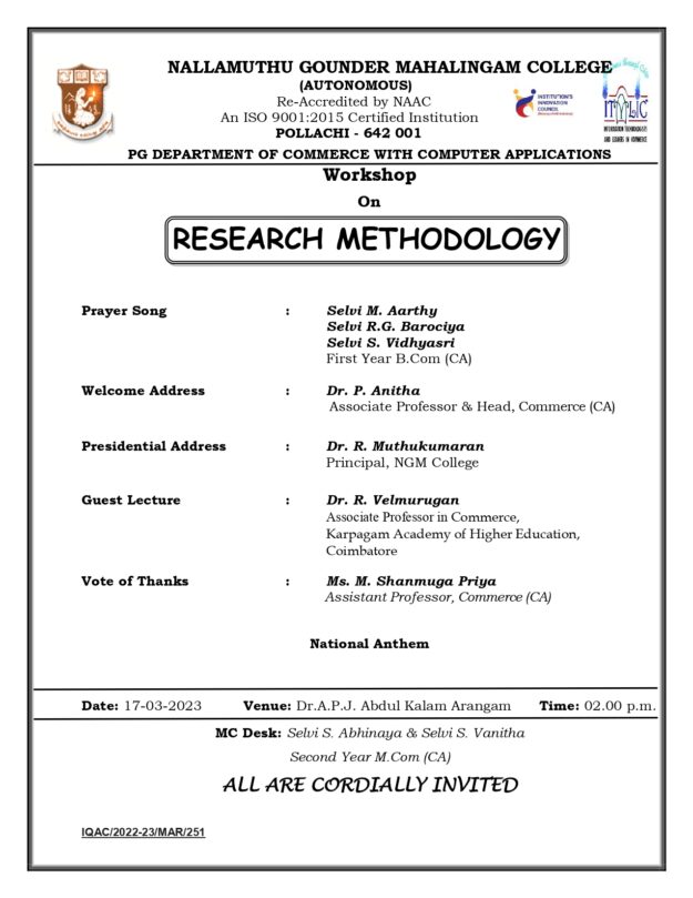 Research Methodology Invitation