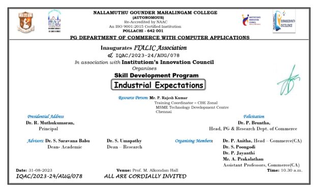 Skill Development on Industrial Expectations