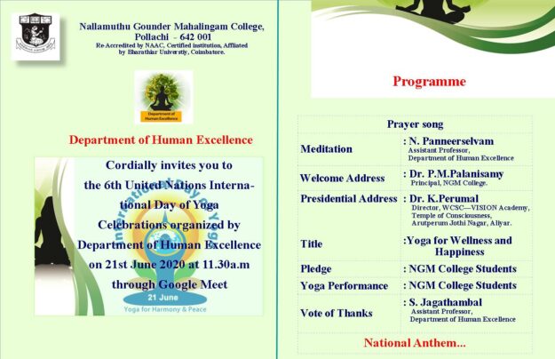 Yoga day on 21.06.2020