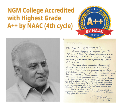 NGM College Accredited with Highest Grade A++ by NAAC (4th cycle)