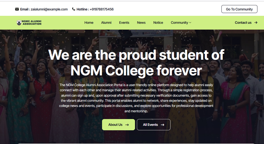 NGM College Alumni Association, Pollachi