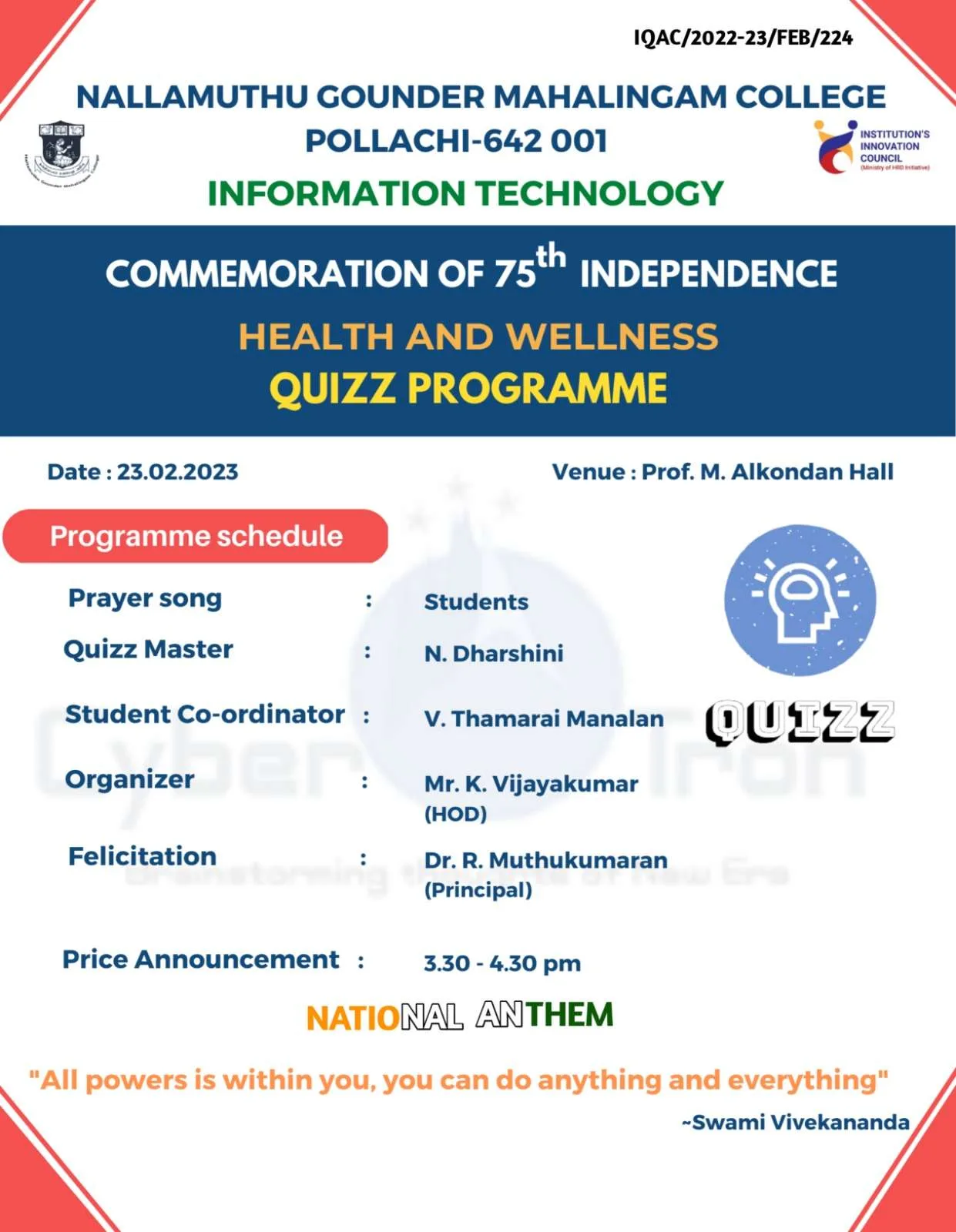 HEALTH AND WELLNESS QUIZZ PROGRAMME