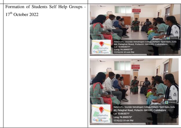 1.	Formation of Students Self Help Groups event