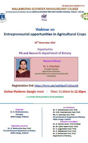 Entrepreneurial opportunities in Agricultural crops