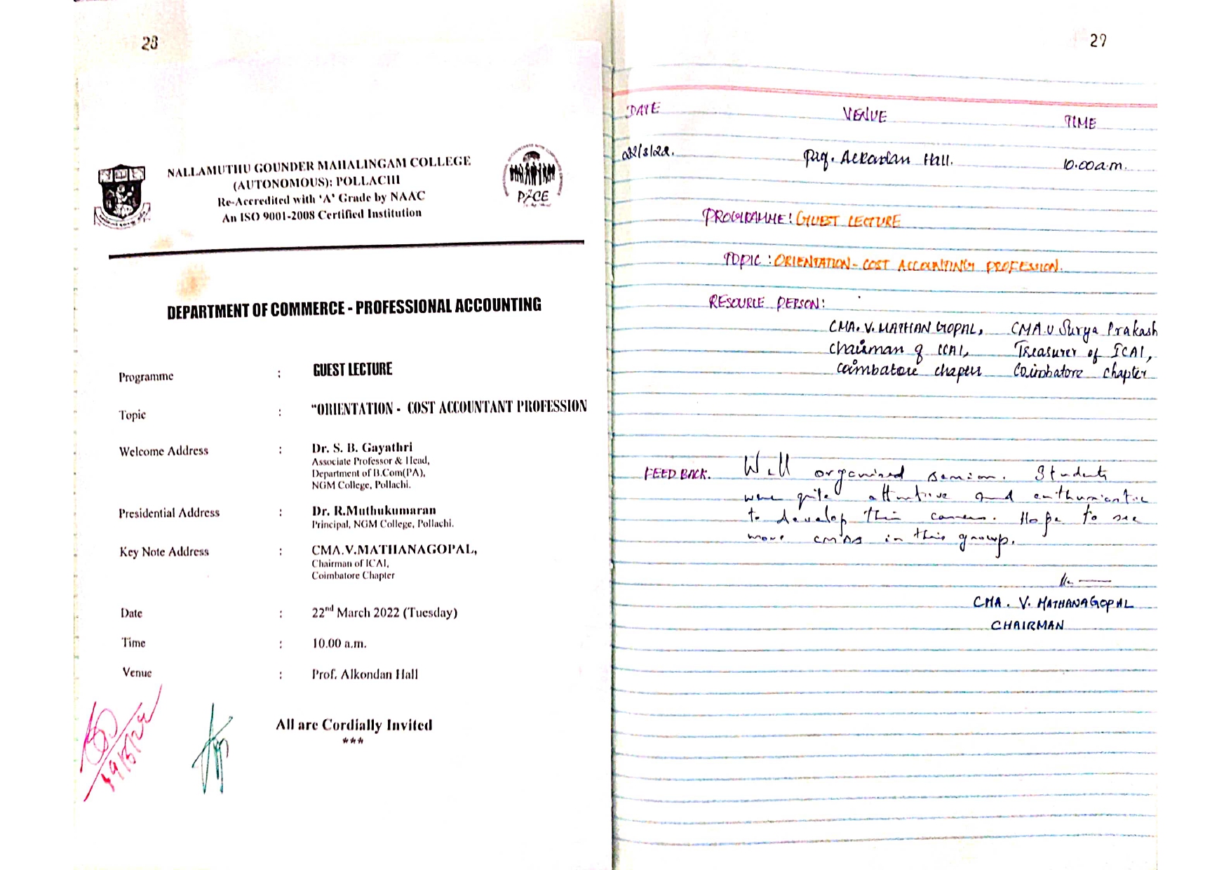 The Career Counseling on  COST ACCOUNTANT PROFESSION