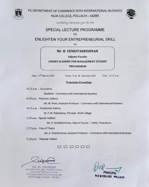 Enlighten your Entrepreneurial Skill – (136) UG